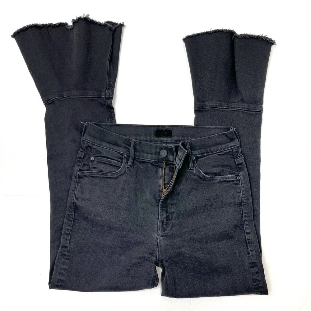 Mother The Cha Cha Fray Black Denim ‘Not Guilty’ Wash